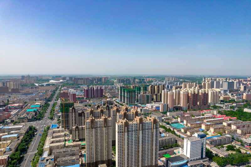 河北衡水城市风光航拍图