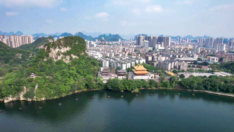 广西柳州城市风光航拍摄影图
