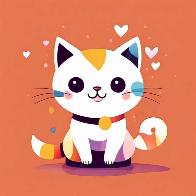 小花猫唯美插画 10