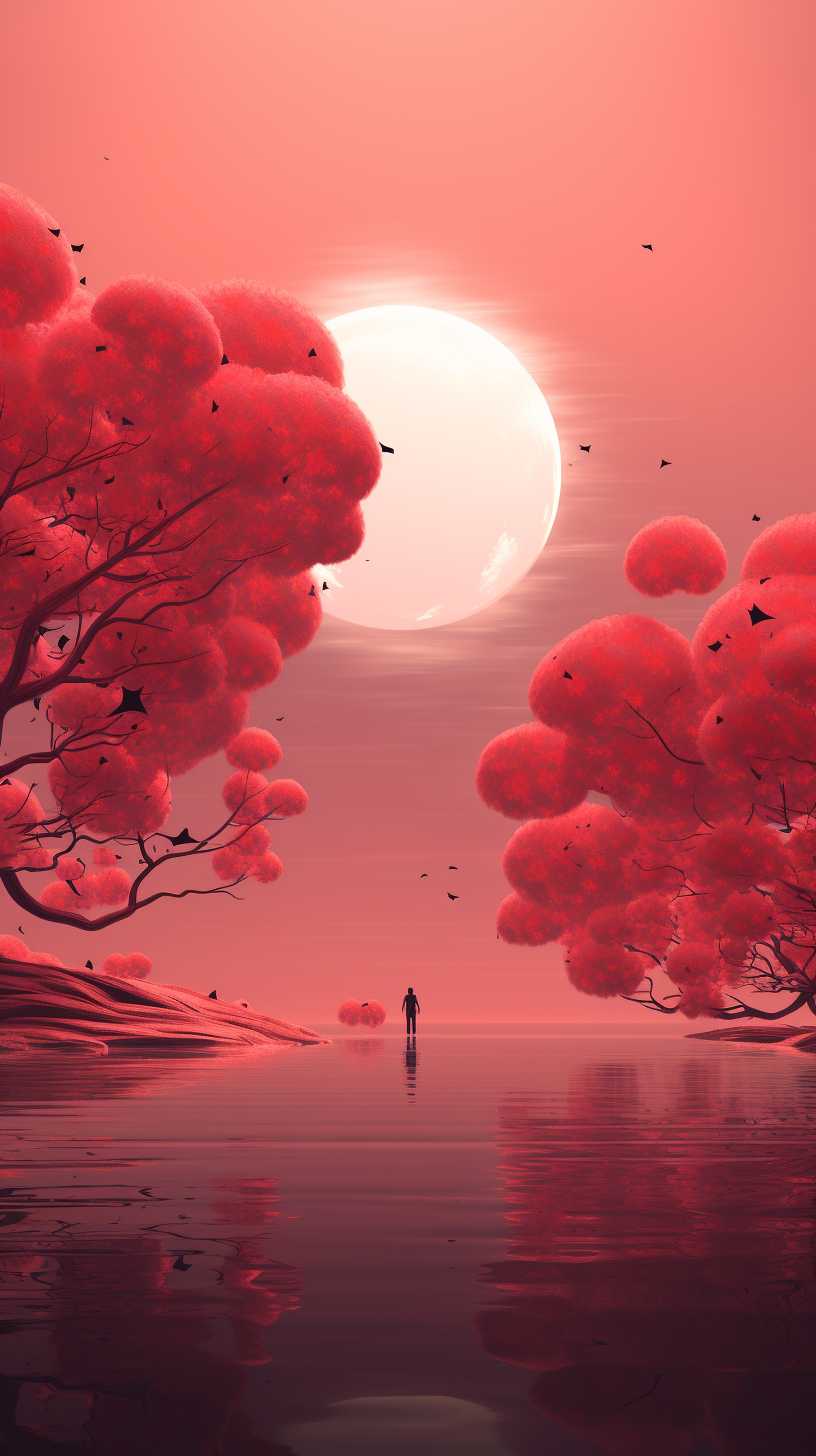 红色背景艺术图