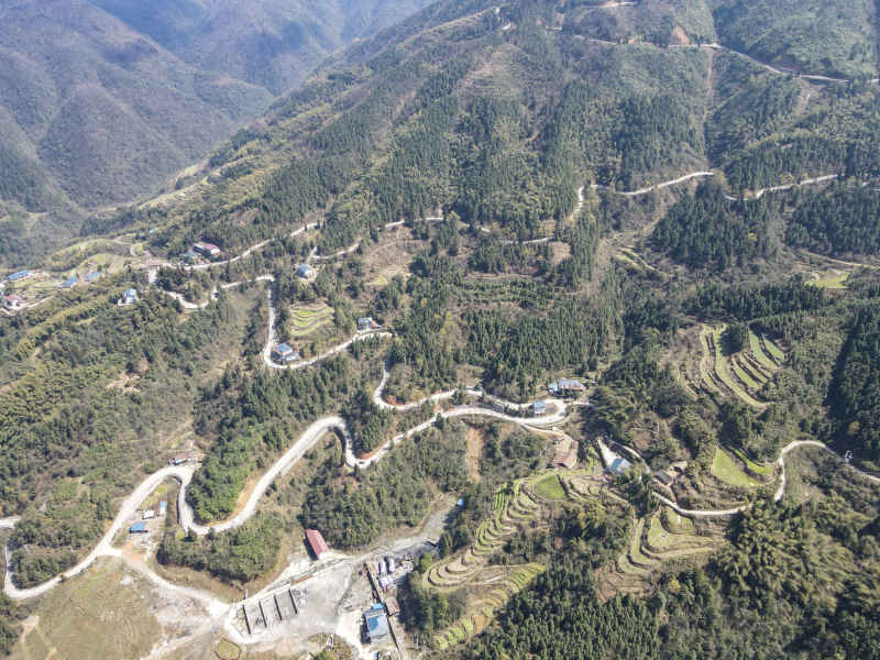 祖国壮丽山河蜿蜒盘山公路航拍摄影图