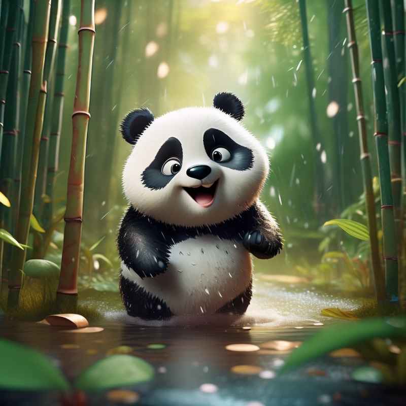 竹林背景雨林熊猫 65