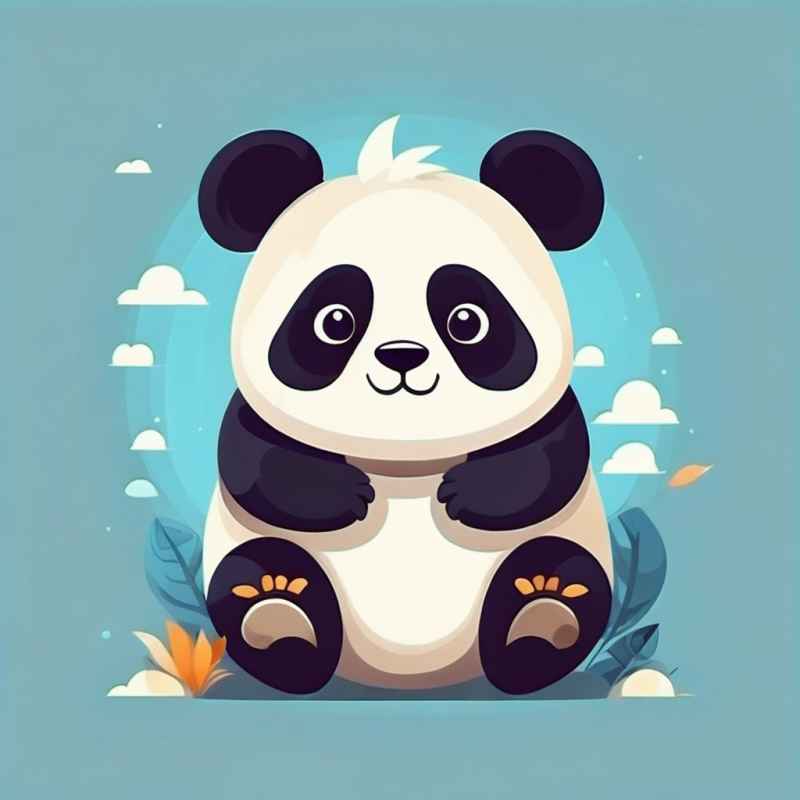 可爱熊猫插画简约风格 103
