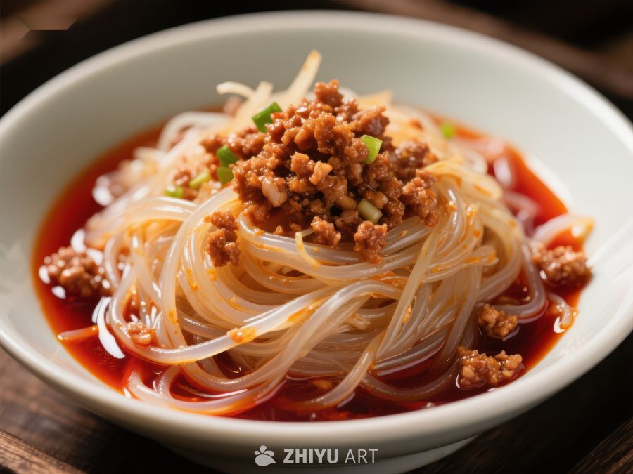 红油粉丝配肉末，美味川菜 220