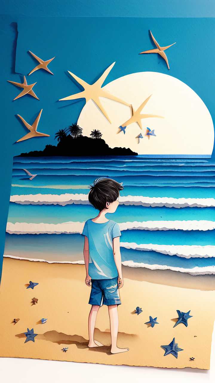 剪纸海报小暑插画海报