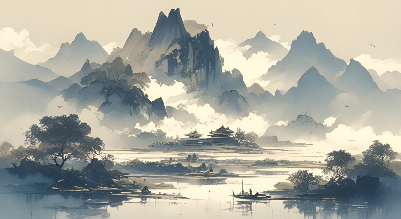 国风水墨山水画 6