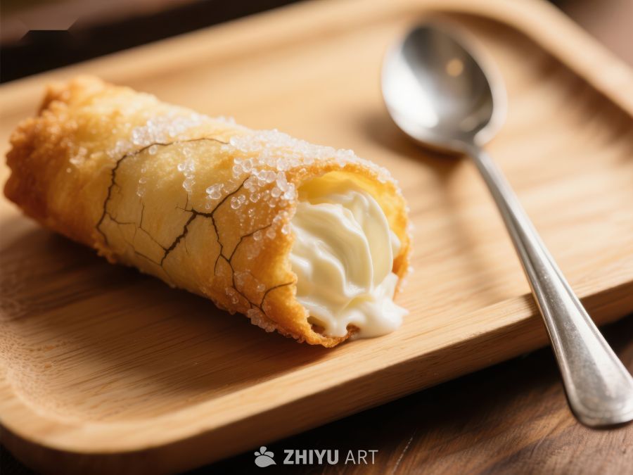 奶油酥皮卷配糖霜