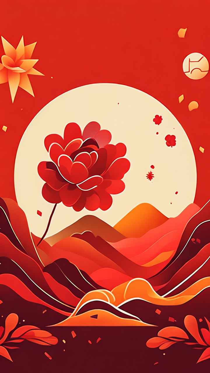春节爆竹简约插画 19
