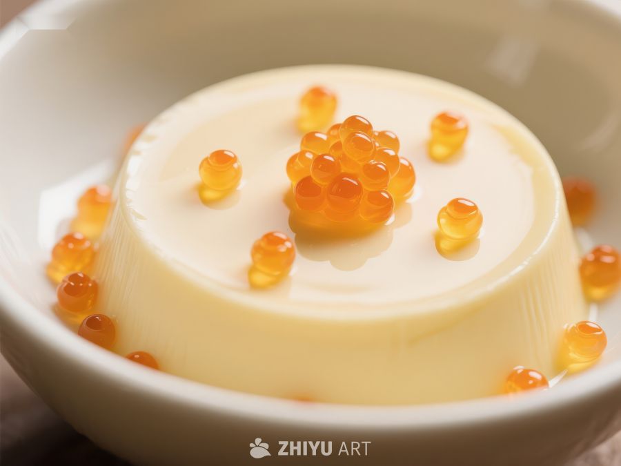 奶冻配鱼子酱，精致甜品