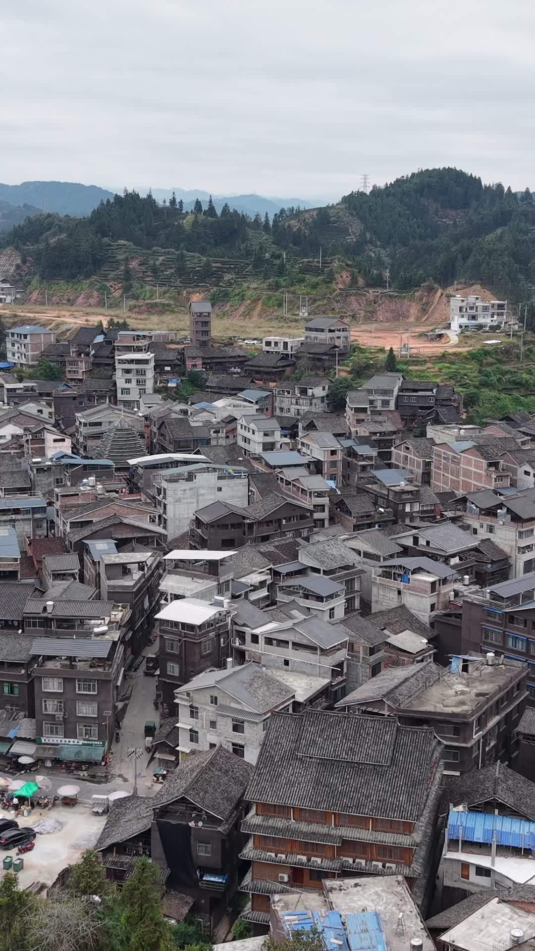 竖版航拍广西柳州程阳八寨5A景区 (12)