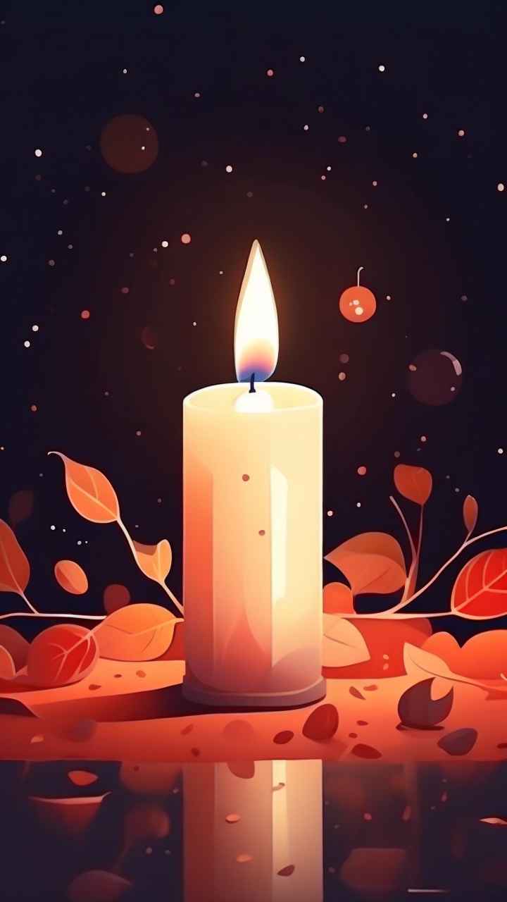 圣诞节蜡烛简约背景图 14