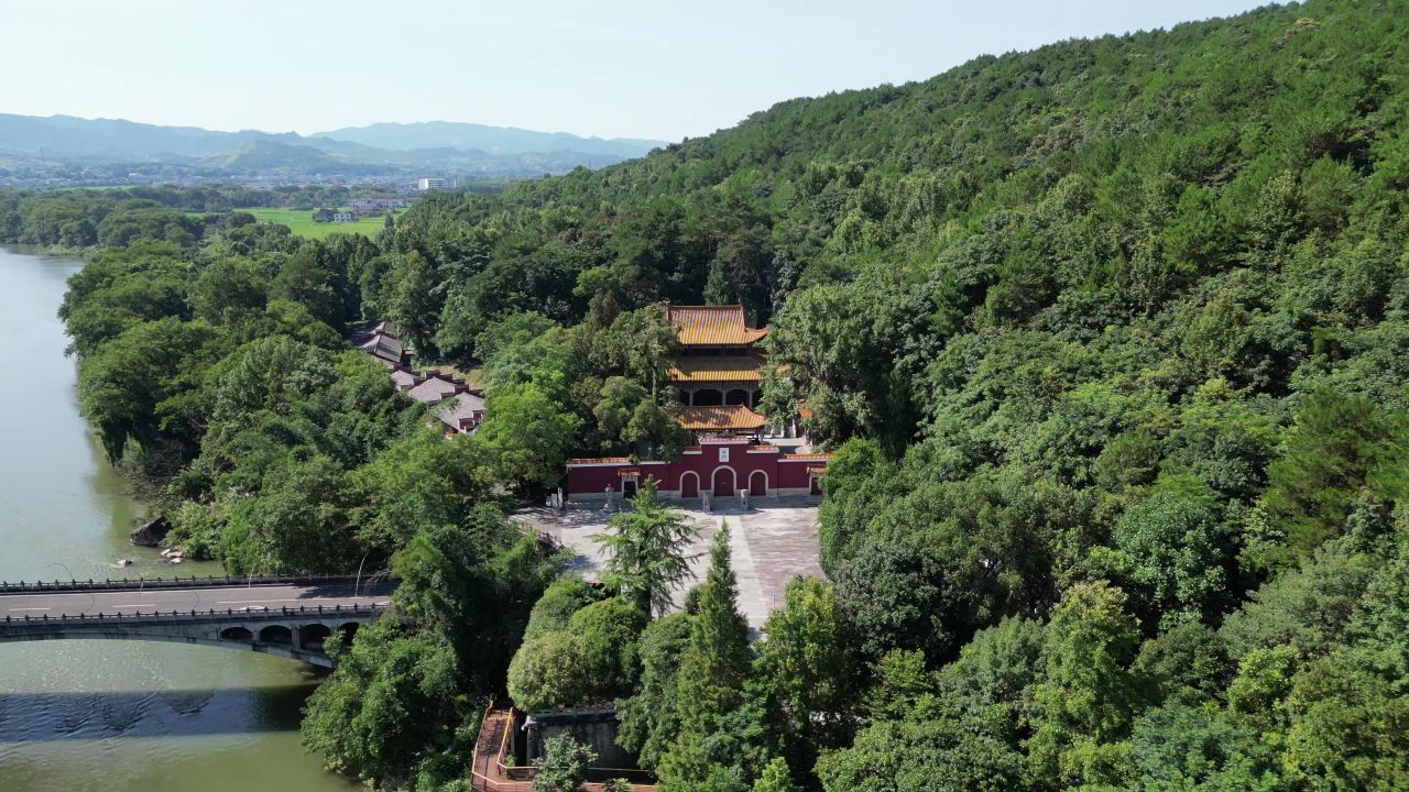 湖南株洲炎帝陵5A景区航拍 