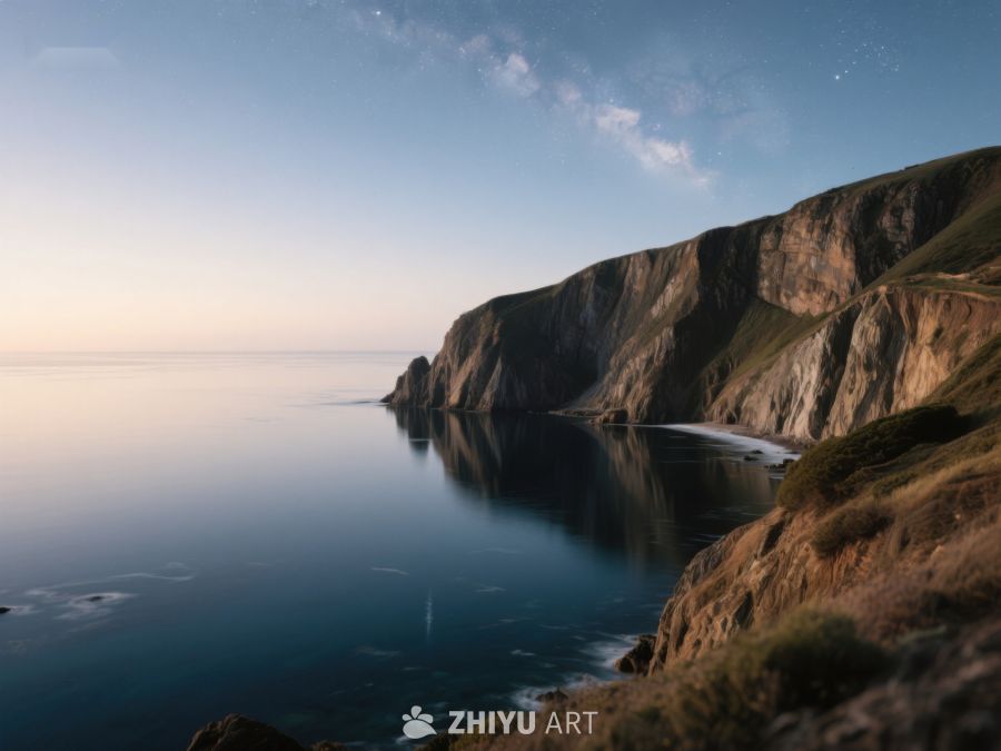 海岸悬崖与平静海面 21