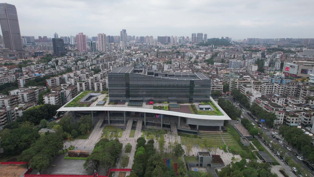 广东中山城市风光地标建筑航拍