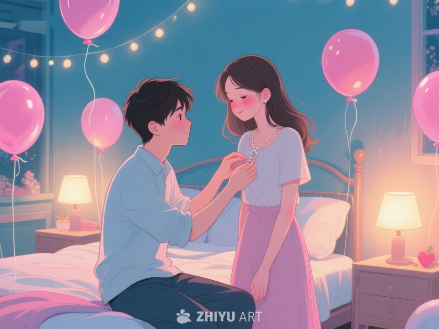 温馨夜晚，情侣共度浪漫时刻 884