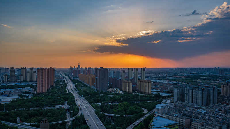 西安市石桥立交城市日转夜延时照片精修 1