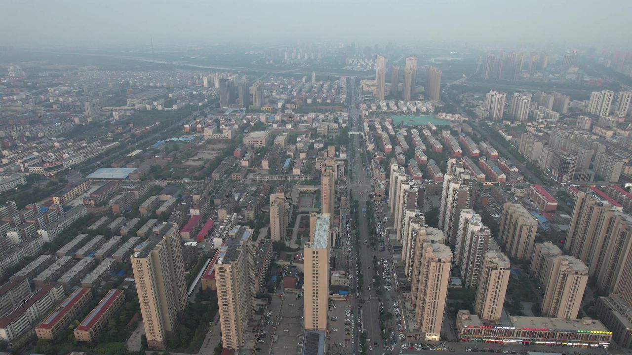 山东德州城市风光航拍 