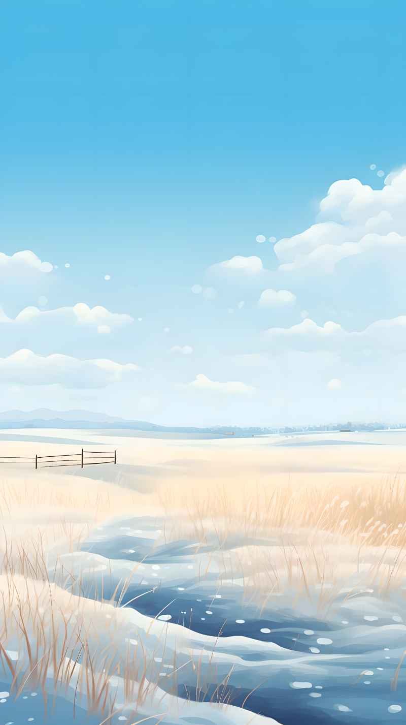 冬季唯美雪景创业插画 119