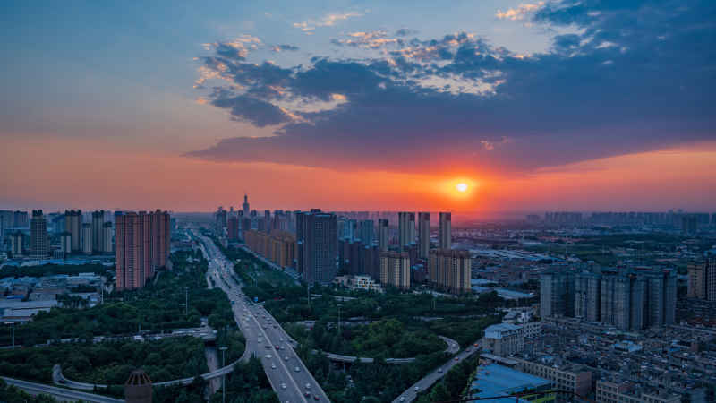 西安市石桥立交城市日转夜延时照片精修 3