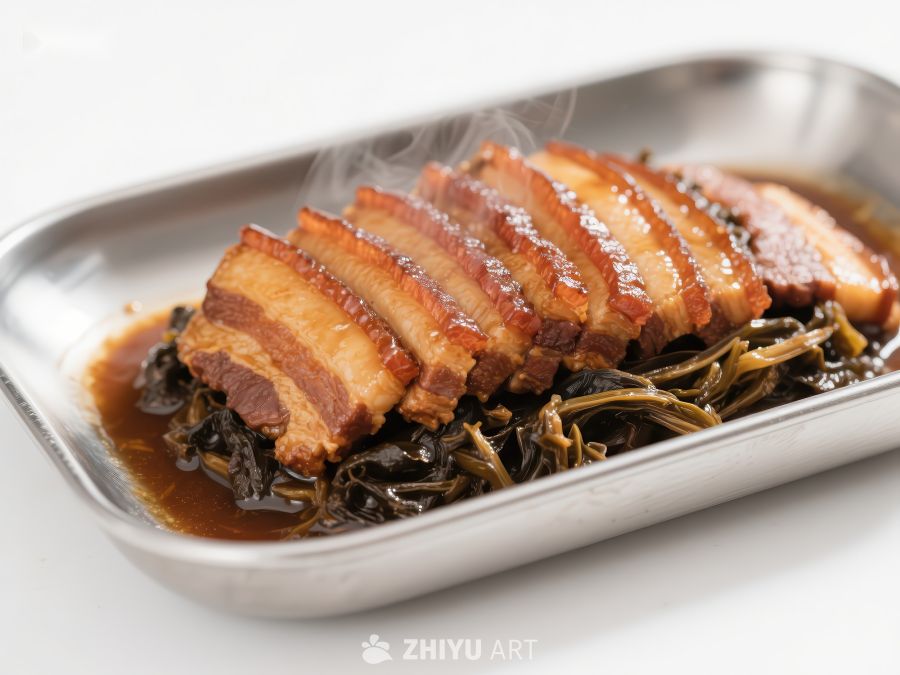 红烧肉配干菜，热气腾腾 186