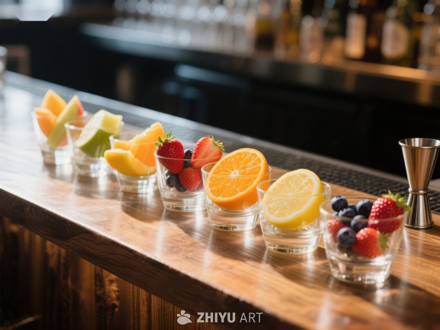 吧台上的新鲜水果杯 3