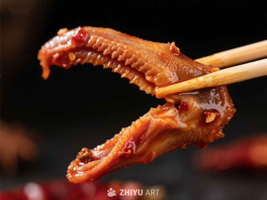 麻辣鸭舌，筷子夹起的美味瞬间 963