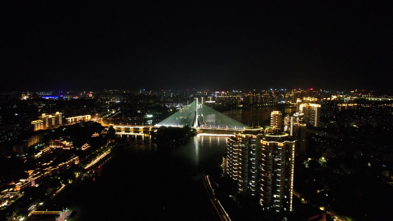 福建福州城市风光航拍 