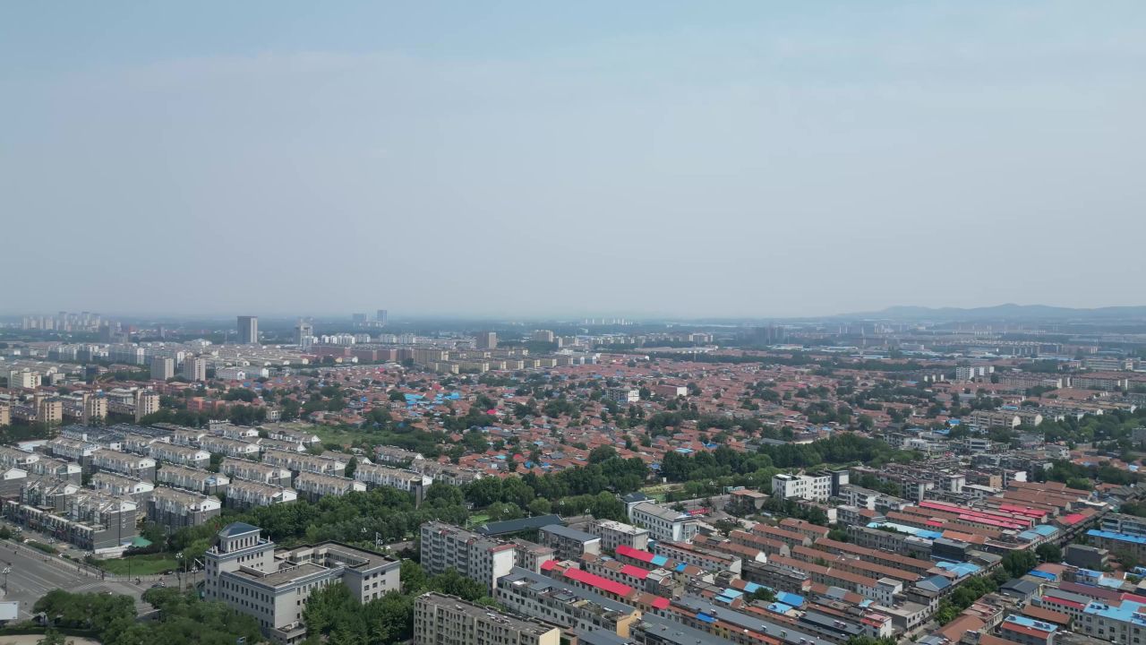 航拍山东潍坊青州古城5A景区 
