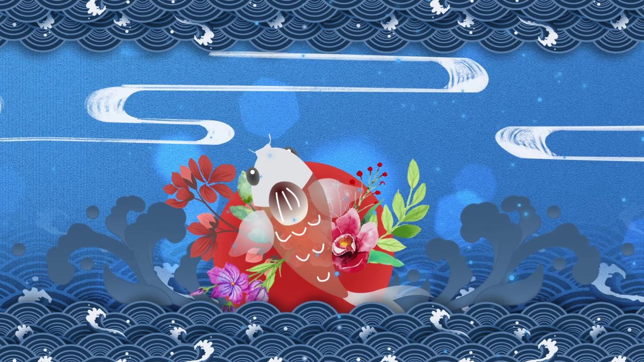古风背景视频 中国风 意境春天 桃花 水墨 72