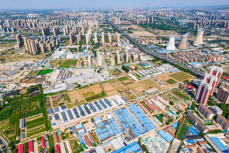 山东济南城市风光航拍 