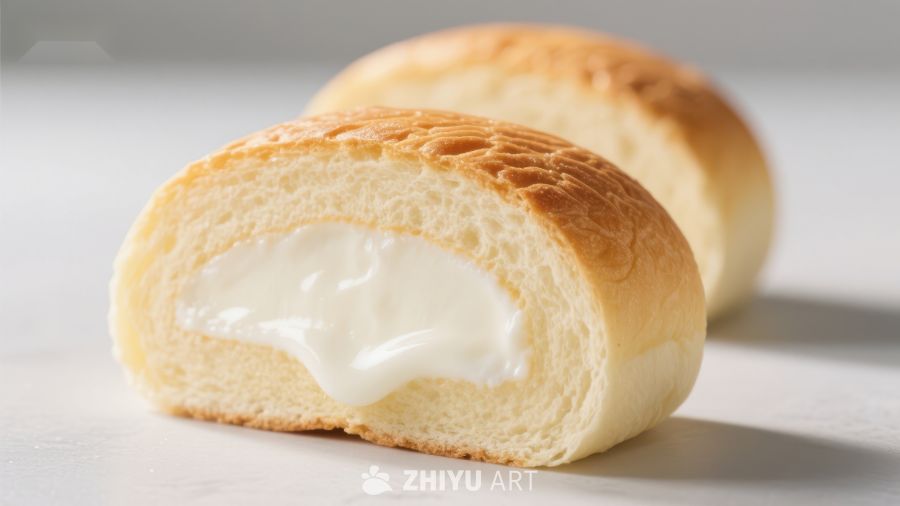 奶油夹心面包切面展示