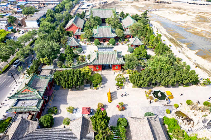 河南开封城市风光地标建筑旅游景区航拍图 