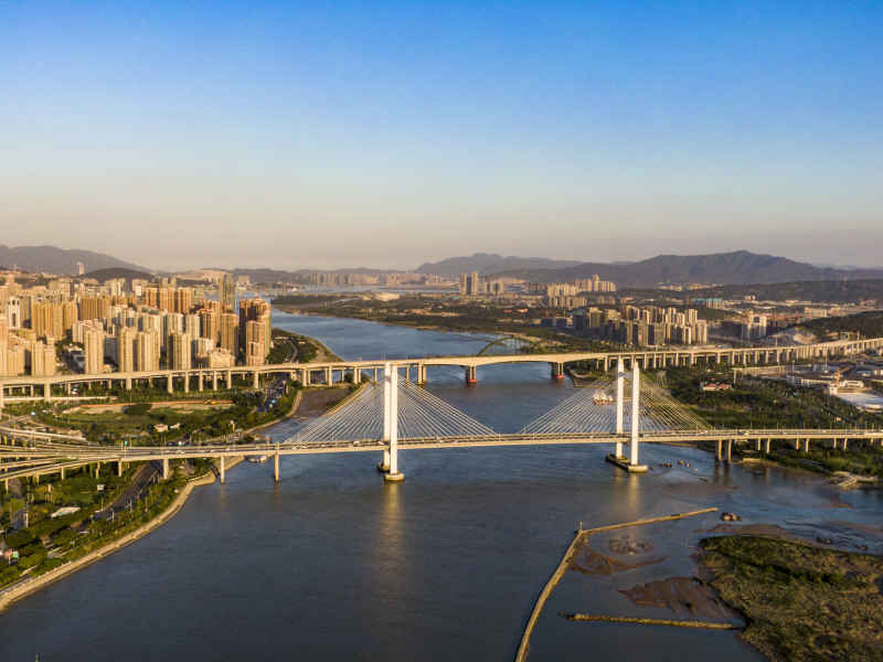 福建福州闽江魁浦大桥摄影图