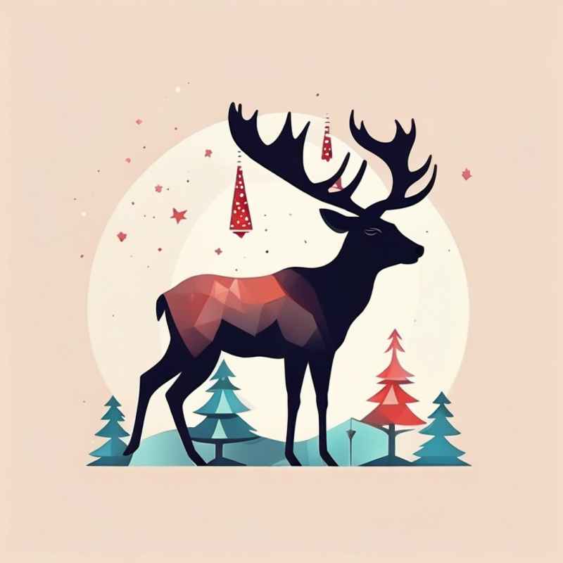 圣诞节麋鹿插画元素 6