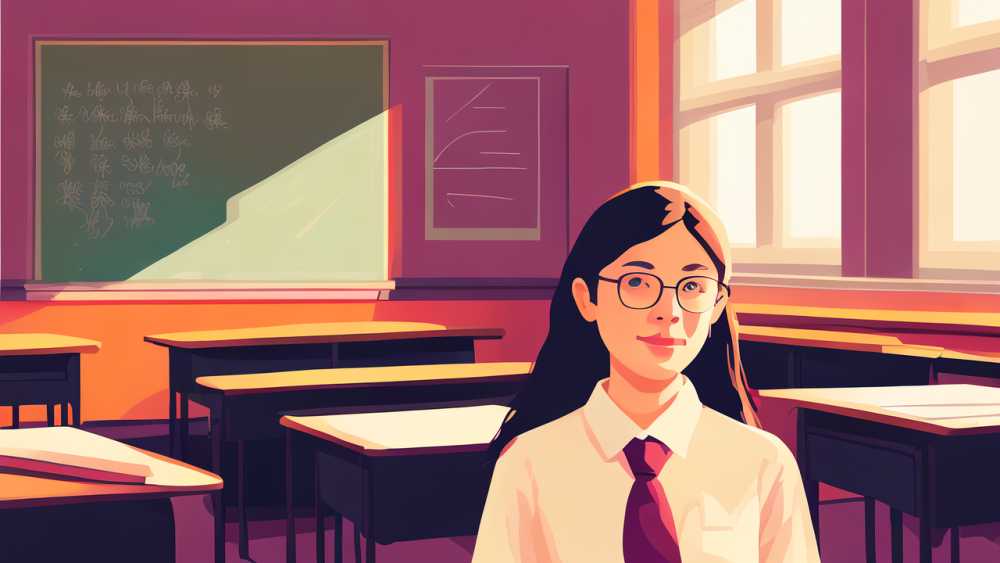 校园人像插画
