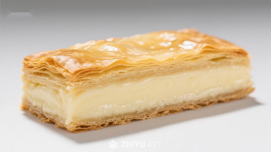 金黄酥皮奶油糕点