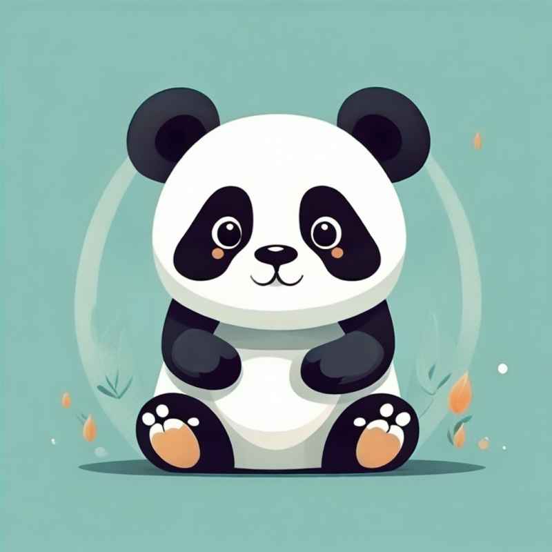 可爱熊猫插画简约风格 12