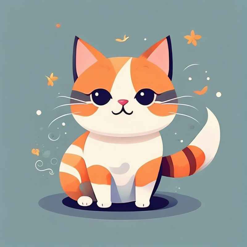 小花猫唯美插画 110