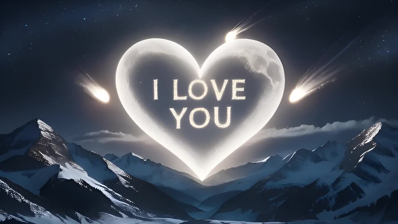 心形图案内部显示着I LOVE YOU字样，保持稳
