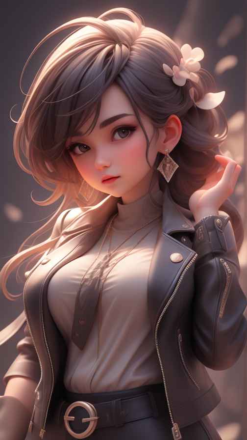 牛仔女孩酷酷的