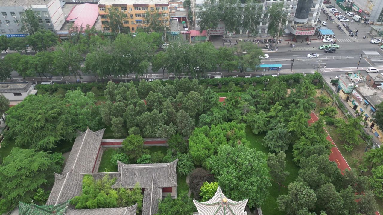河北邯郸丛台公园4A景区航拍