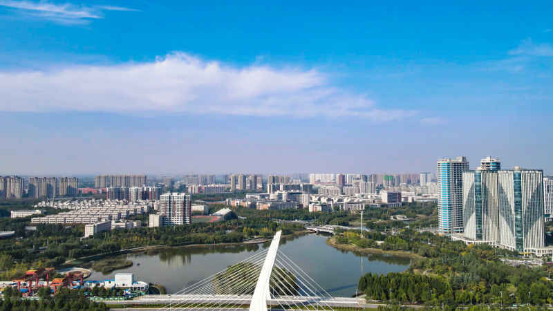 河南郑州城市风光航拍图 