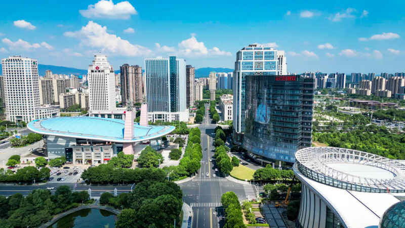 江西吉安城市风光旅游景区航拍图