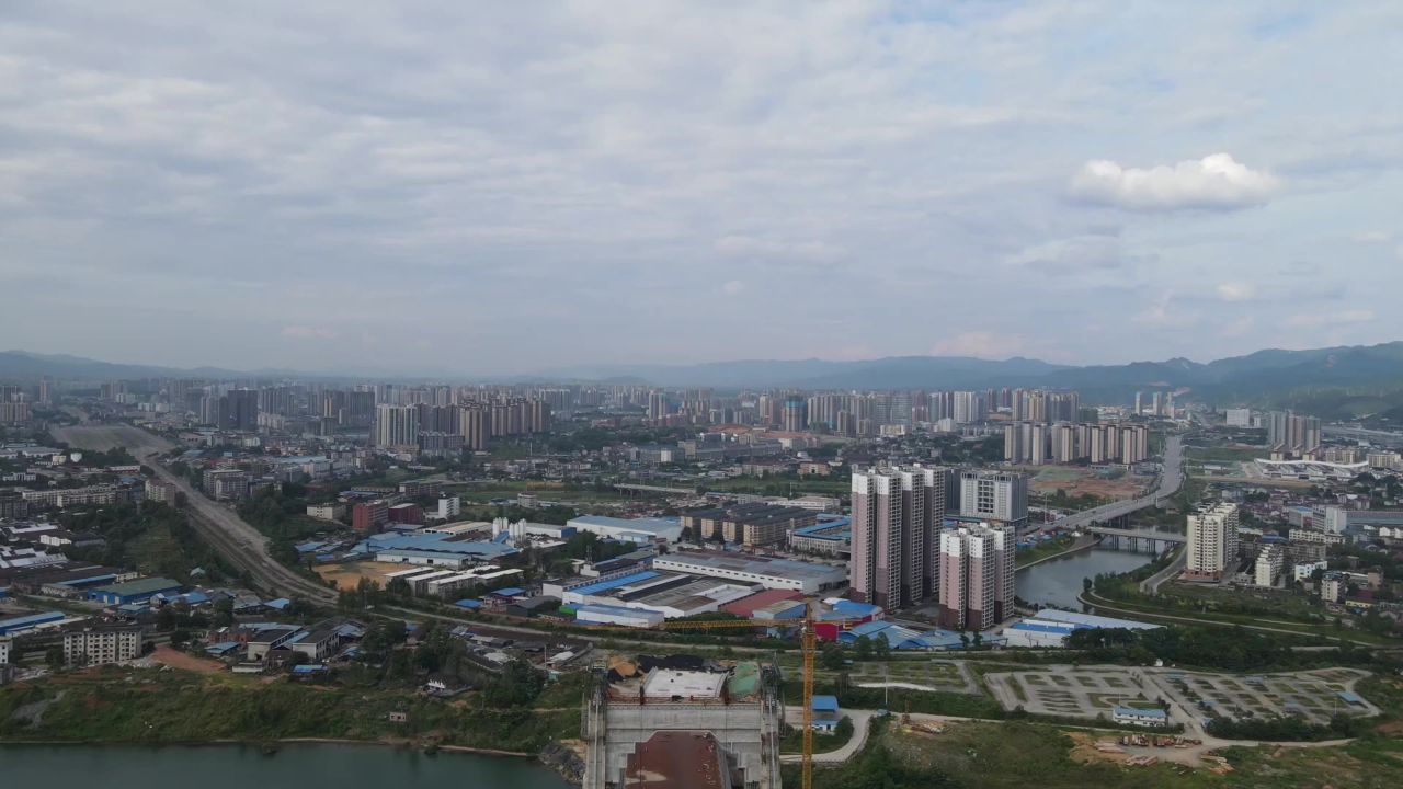  湘西城市建设航拍湖南怀化
