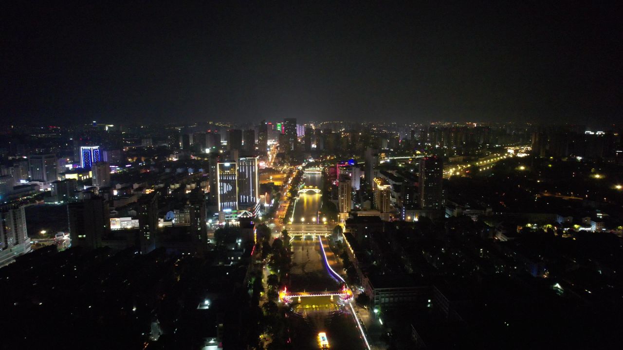 江苏宿迁城市风光航拍 