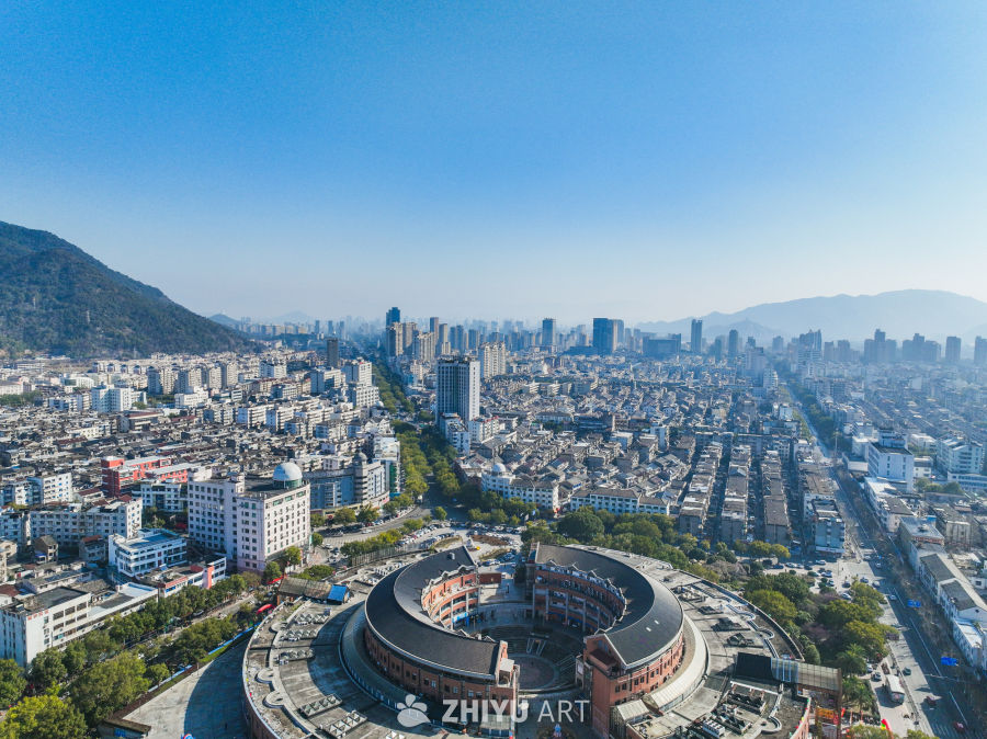 航拍浙江临海台州府城城区风光 55