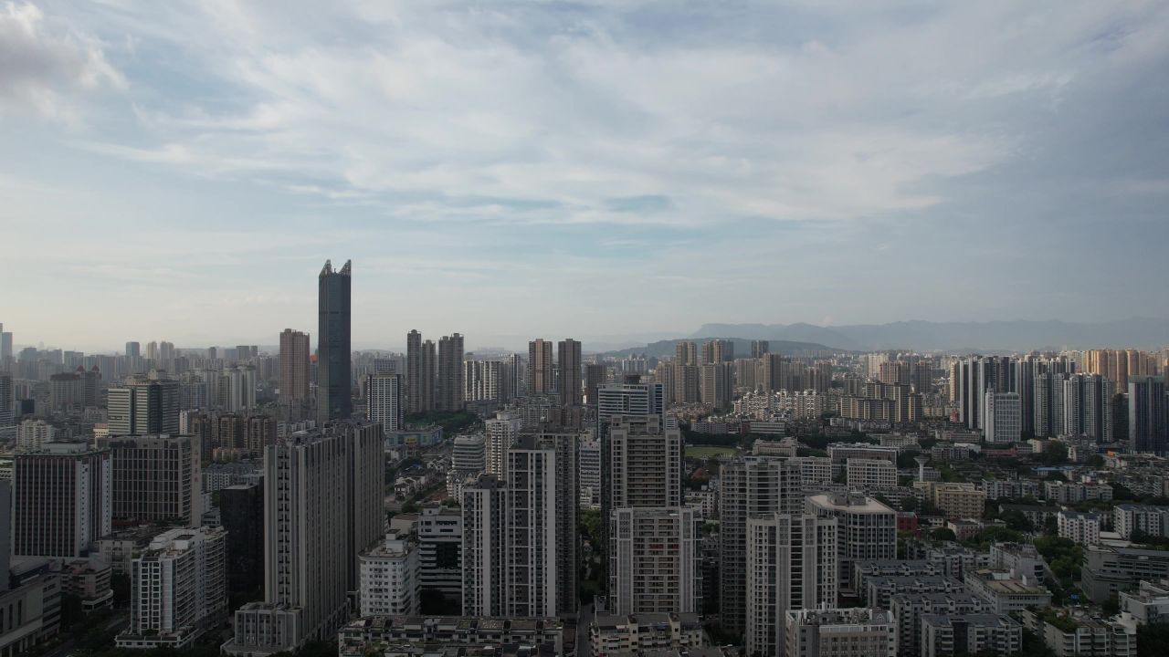 福建福州城市风光航拍 