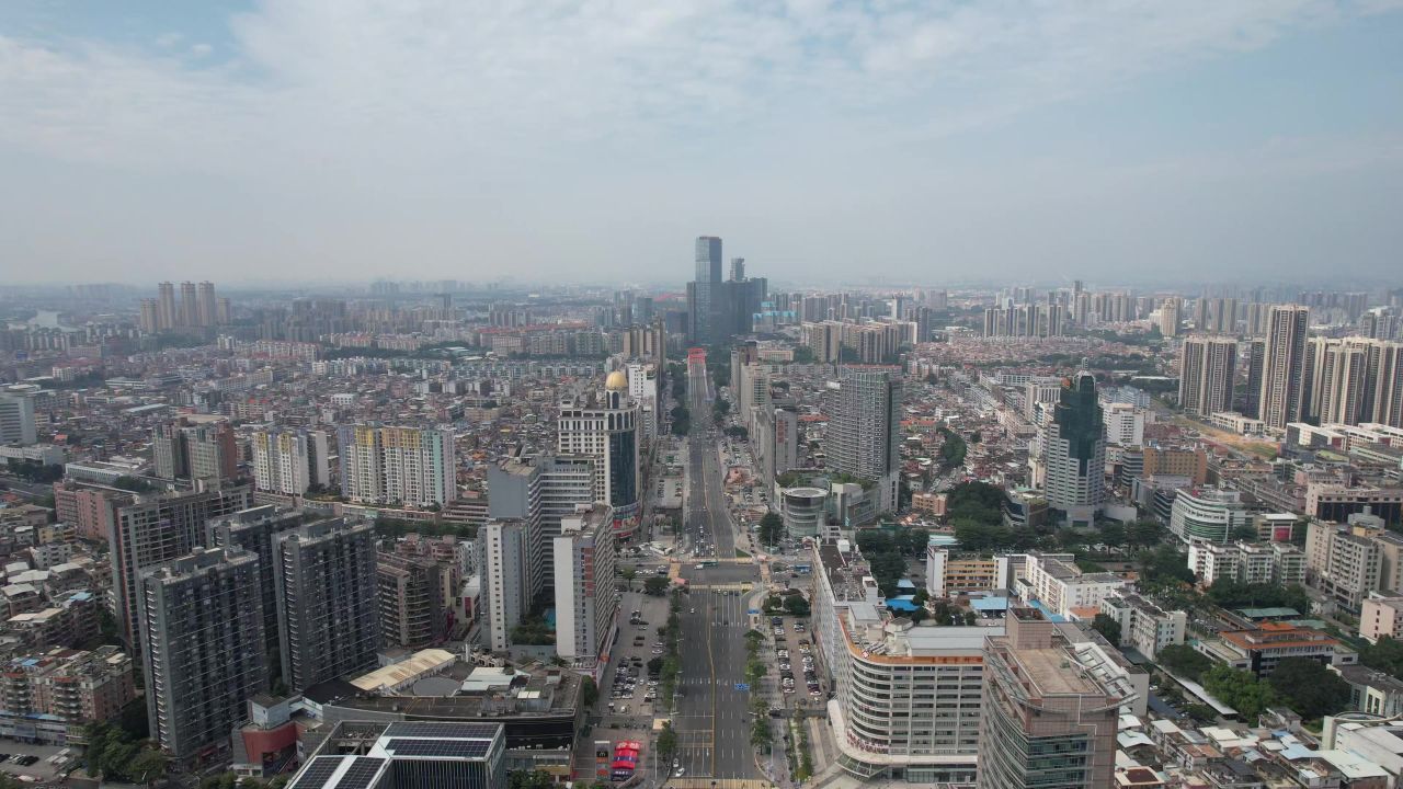  广东东莞城市大景航拍