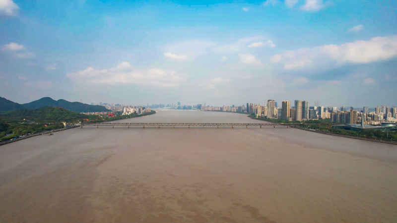 浙江杭州城市风光航拍摄影图 