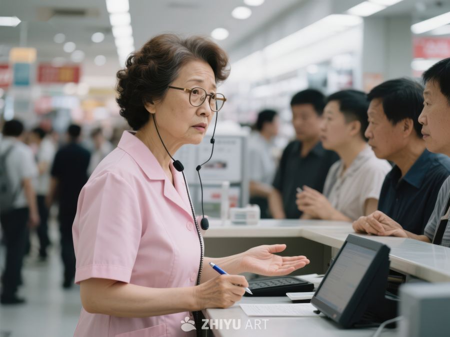 客服人员正在与客户交流 228